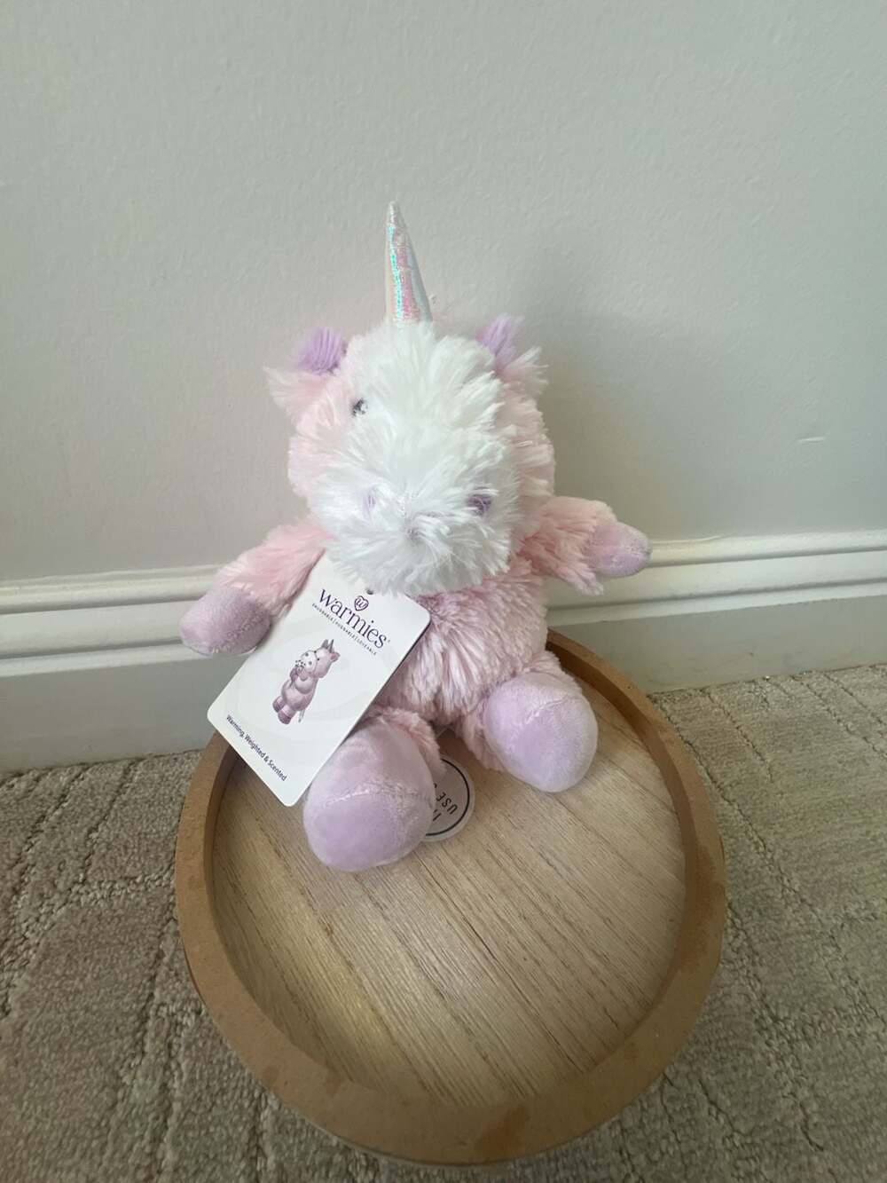 Warmies Junior Pink Unicorn Weighted Scented Microwaveable Plush